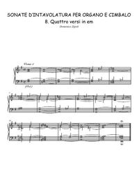 Sonate d'Intavolatura per Organo e Cimbalo 8. Quattro versi en Mim - Domenico Zipoli